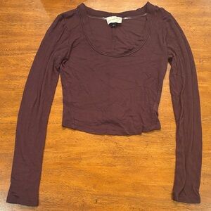 Universal Thread Long Sleeve Top in Deep Brown
